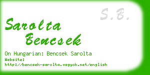 sarolta bencsek business card